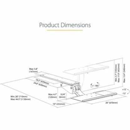 Imagen de STARTECH - BANDEJA PARA TECLADO DEBAJO DE ESCRITORIO AJUSTABLE MOUSE PAD