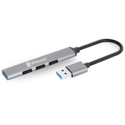 Imagen de PAQ. C/2 - DATA COMPONENTS - BROBOTIX HUB USB V3.0 4 PUERTO S CONEXIN TIPO A COLOR PLATA