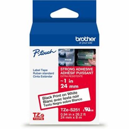 Imagen de BROTHER - CINTA NEGRO SOBRE BLANCO 24MM X 8M ADHESIVO IND EXTRA FUERTE