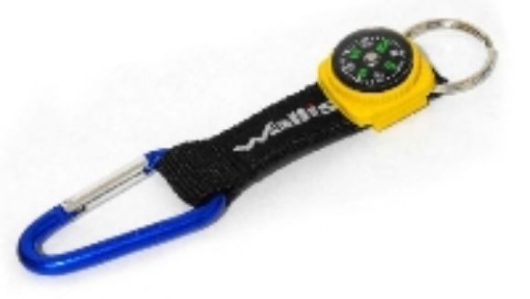 Imagen de PAQ. C/3 - WALLIS - BRÚJULA CON CORREA, GANCHO Y ANILLA, AZUL, NEGRO Y AMARILLO