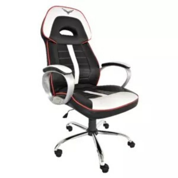 Imagen de NACEB - SILLA GAMER NACEB 0910 WARHAMME R NEGRO/BLANC 120KG DESCANSA BRAZOS
