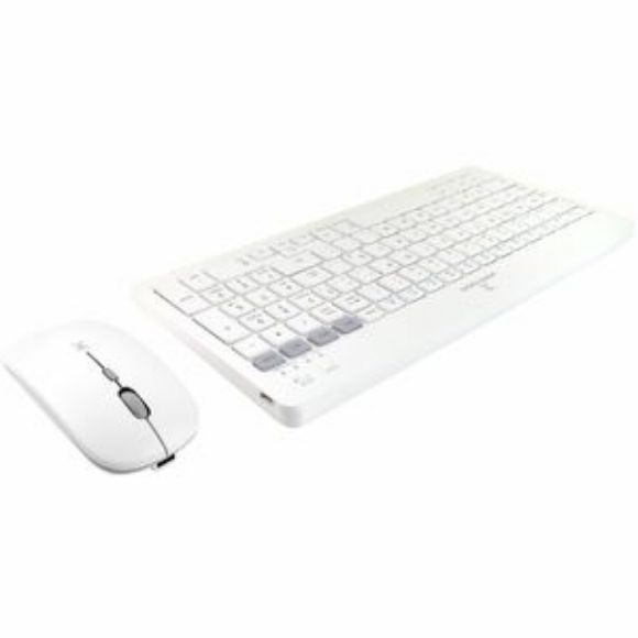 Imagen de PERFECT CHOICE - KIT TECLADO 2.4 GHZ BT RECARGABLE ZEBRARY - BLANCO