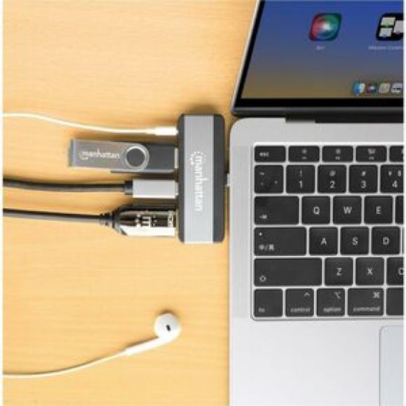 Imagen de IC - DOCKING USB-C 4 PTOS HDMI USB -A 3.5MM USB-C PD SIN CABLE