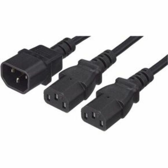 Imagen de PAQ. C/2 - IC - CABLE DE ALIMENTACIN DIVISOR EN Y UN CONECTOR 1XC14 A 2XC131.