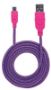 Imagen de PAQ. C/10 - IC - CABLE USB V2 A-MICRO B BOLSA TEXTIL 1.8M ROSA/MORADO.