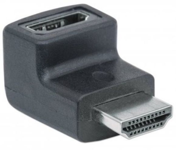 Imagen de PAQ. C/3 - IC - ADAPTADOR CODO HDMI CAMBIADOR ANGULO ABAJO 90 GRADOS 4K H-M