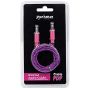 Imagen de PAQ. C/10 - IC - CABLE ESTEREO A IPOD M-M 1.0M TEXTIL ROSA/MORADO 1.0M BLISTER