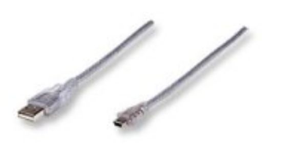 Imagen de PAQ. C/5 - MANHATTAN - CABLE USB V2.0 A-MINI B 1.8M PLATA                                    