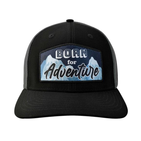 Imagen de SION - GORRA CON MALLA Y AJUSTADOR DE PLÁSTICO, BORN FOR ADVENTURE , NEGRO/GRIS