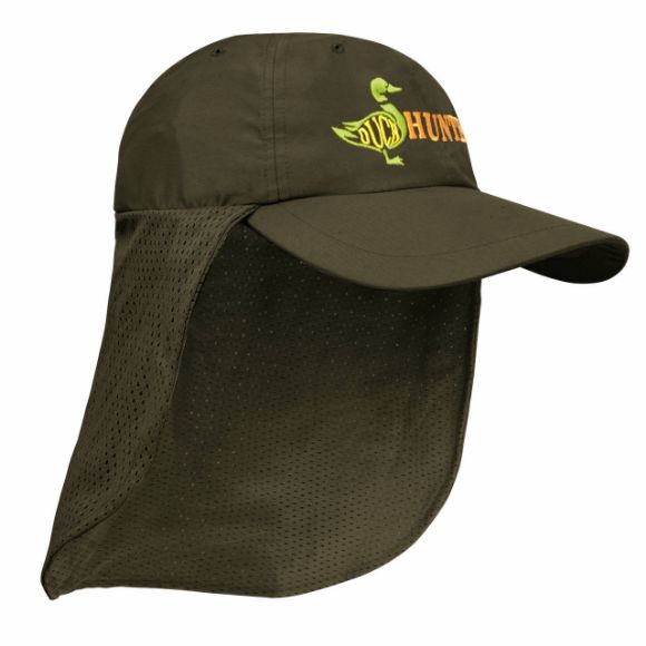 Imagen de SION - GORRA PESCADOR C/FALDÓN DE MALLA, DUCK HUNTER Y HUELLAS, OLIVE
