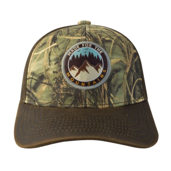 Imagen de SION - GORRA CON MALLA Y AJUSTADOR DE PLÁSTICO, MADE FOR THE MOUNTAINS, CAMUFLAJE C/CAFÉ