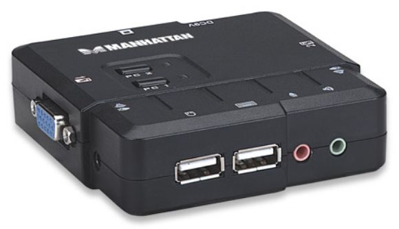 Imagen de MANHATTAN - MUX KVM DESKTOP USB 2:1 CON CABLES+AUDIO                              