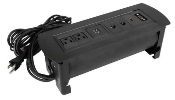 Imagen de MANHATTAN - CAJA DE CONEXIÓN PARA MESA CON ENCHUFE, USB, RED, HDMI,VGA