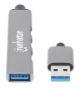 Imagen de MANHATTAN - HUB USB V2.0  3 PTOS Y V3.0 1 PTO, ALUMINIO GRIS ESPACIAL