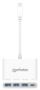 Imagen de MANHATTAN - HUB USB-C  3 PTOS A + 1 PTO C PD, 5GBPS, BLANCO