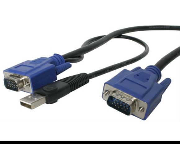Imagen de STARTECH - CABLE KVM DE 3M ULTRA DELGADO 2EN1 VGA USB HD15 MACHO A MACHO .