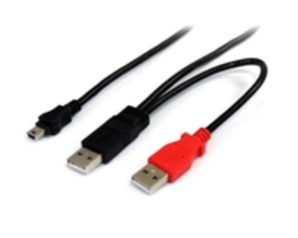 Imagen de PAQ. C/2 - STARTECH - CABLE DE 1.8M USB EN Y PARA DISCOS EXTERNOS 2X USBA A 1X MIN.B
