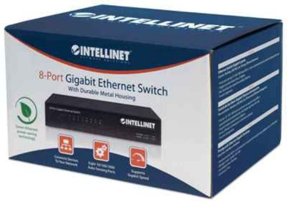 Imagen de INTELLINET - SWITCH GB  8 PTOS METAL