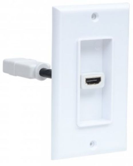 Imagen de PAQ. C/2 - MANHATTAN - COPLE HDMI BLANCO CON FACEPLATE 1 PUERTO
