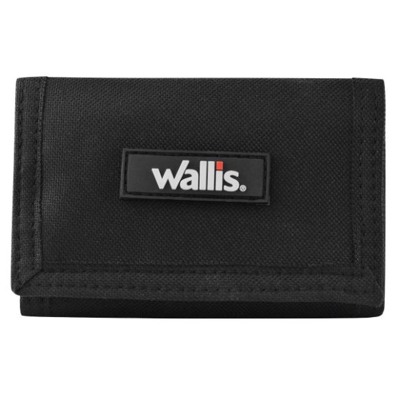 Imagen de WALLIS - CARTERA CON VELCRO 3 DOBLECES, CERRADA 13X8.5 CM, ABIERTA 24.5X12.5 CM, NEGRA
