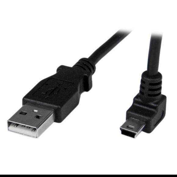 Imagen de PAQ. C/2 - STARTECH - CABLE 2M MINI USB B A USB A ACODADO HACIA ABAJO ADAPTADOR