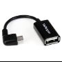 Imagen de PAQ. C/3 - STARTECH - CABLE ADAPTADOR MICROUSB A USB OTG 12CM ACODADO MACHO HEMBRA .