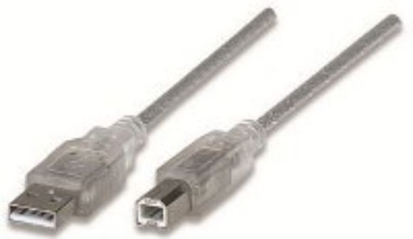 Imagen de PAQ. C/5 - MANHATTAN - CABLE USB V2.0 A-B  3.0M, PLATA                                       