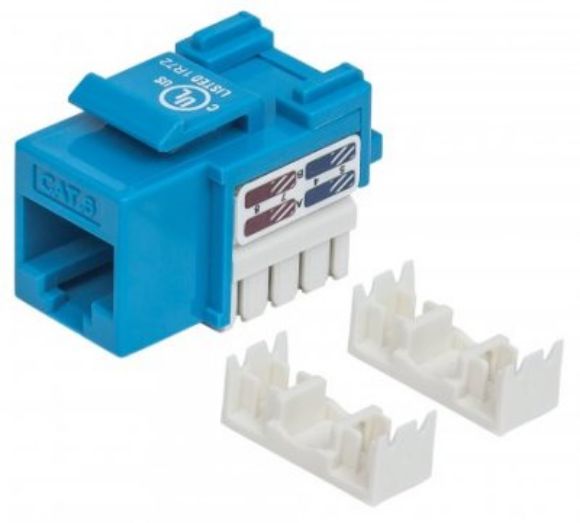 Imagen de PAQ. C/5 - INTELLINET - JACK CAT 6  DE IMPACTO (KEYSTONE) AZUL                                