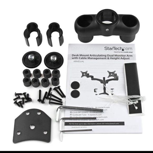 Imagen de STARTECH - BRAZO ARTICULADO DE 2 MONITOR SOPORTE CON MASTIL PARA MESA