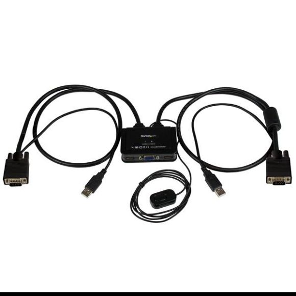 Imagen de STARTECH - SWITCH CONMUTADOR KVM DE CABLE 2 PUERTOS VGA ALIMENTACION USB