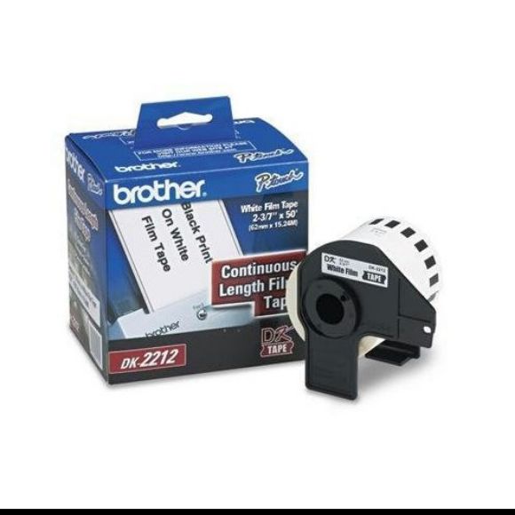 Imagen de BROTHER - CINTA NEGRO SOBRE BLANCO PLASTICA 62MM X 15.2M