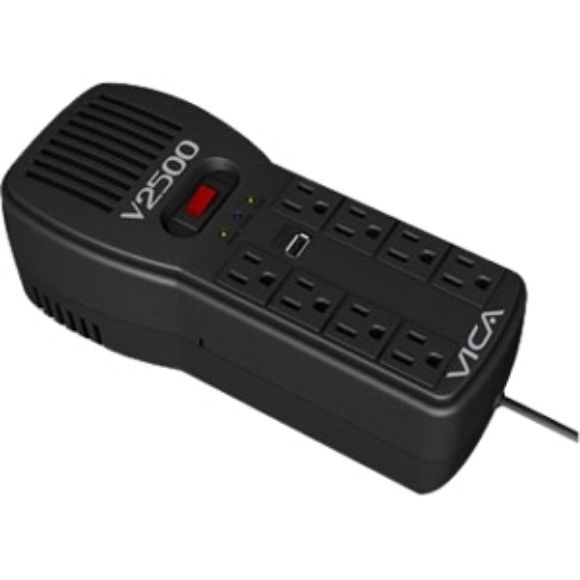 Imagen de VICA - VICA V2500 REGULADOR DE VOLTAJE 2500VA/1500W 8 TOMAS RJ11 Y RJ45