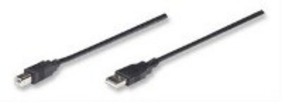 Imagen de PAQ. C/5 - MANHATTAN - CABLE USB V2.0 A-B  3.0M, NEGRO                                       