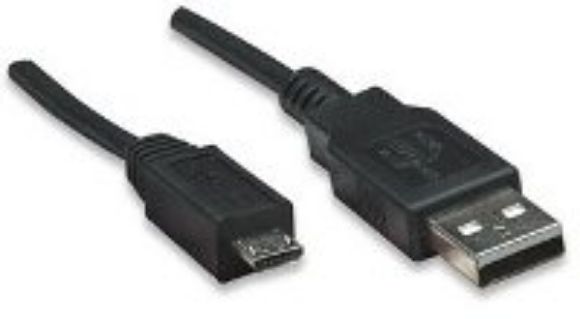 Imagen de PAQ. C/5 - MANHATTAN - CABLE USB V2.0 A-MICRO B 0.5M NEG BB                                  