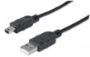 Imagen de PAQ. C/5 - MANHATTAN - CABLE USB V2.0 A-MINI B 1.8M NEGRO                                    
