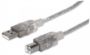 Imagen de PAQ. C/3 - MANHATTAN - CABLE USB V2.0 A-B  5.0M, PLATA                                       