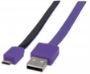 Imagen de PAQ. C/10 - MANHATTAN - CABLE USB V2.0 A-MICRO B 1.0M PLANO NEGRO/MORADO