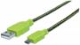 Imagen de PAQ. C/10 - MANHATTAN - CABLE USB V2.0 A-MICRO B 1.0M TEXTIL  NEGRO/VERDE