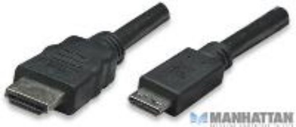 Imagen de PAQ. C/2 - MANHATTAN - CABLE VIDEO HDMI MINI -HDMI 1.8M BOLSA                                