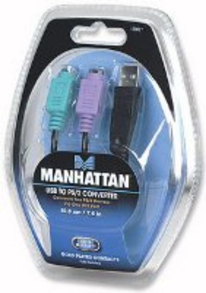 Imagen de PAQ. C/2 - MANHATTAN - CONVERTIDOR USB A PS/2 (2 PUERTOS)                                    