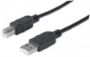 Imagen de PAQ. C/5 - MANHATTAN - CABLE USB V2.0 A-B  1.8M, NEGRO                                       