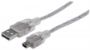 Imagen de PAQ. C/5 - MANHATTAN - CABLE USB V2.0 A-MINI B 1.8M PLATA                                    