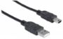 Imagen de PAQ. C/5 - MANHATTAN - CABLE USB V2.0 A-MINI B 1.8M NEGRO                                    