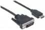 Imagen de PAQ. C/2 - MANHATTAN - CABLE VIDEO HDMI - DVI-D M-M  1.8M                                    