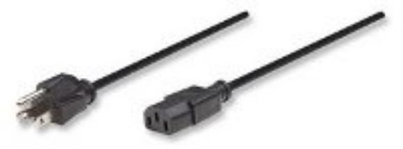 Imagen de PAQ. C/3 - MANHATTAN - CABLE CORRIENTE CPU/MON-PARED 1.8M                                    