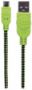 Imagen de PAQ. C/10 - MANHATTAN - CABLE USB V2.0 A-MICRO B 1.0M TEXTIL  NEGRO/VERDE