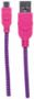 Imagen de PAQ. C/10 - MANHATTAN - CABLE USB V2.0 A-MICRO B 1.0M TEXTIL ROSA/MORADO