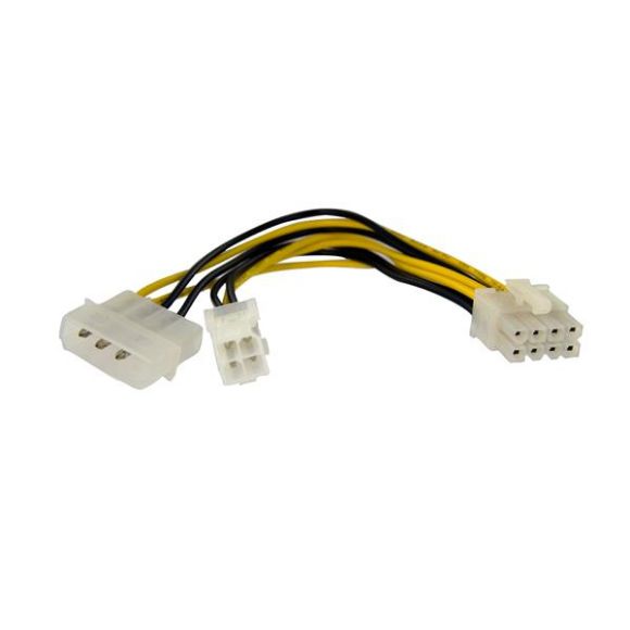 Imagen de PAQ. C/2 - STARTECH - CABLE ADAPTADOR ALIMENTACION 0.15M EPS 4 PIN Y LP4 A 8 PINES .