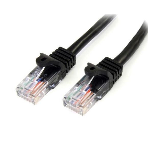 Imagen de PAQ. C/3 - STARTECH - CABLE DE RED 0.5M NEGRO CAT5E ETHERNET SIN ENGANCHE