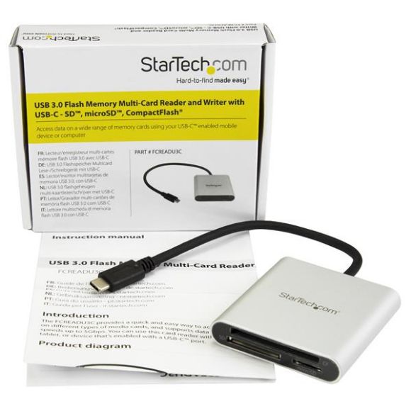 Imagen de STARTECH - LECTOR GRABADOR USB-C DE TARJETAS FLASH SD CF MICROSD